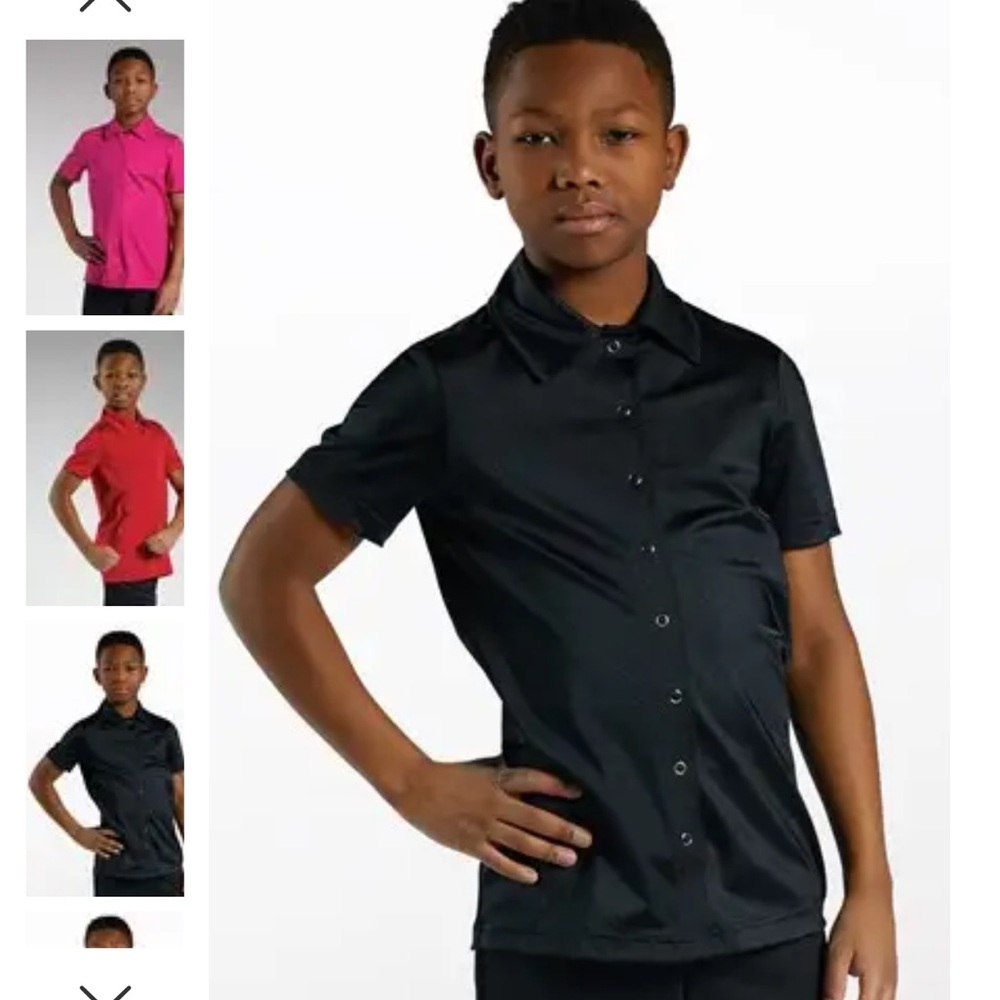 Weissman boys button up with collar in black